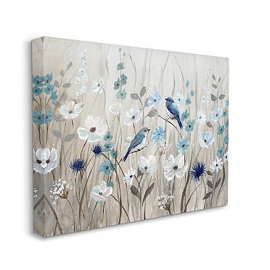 Stupell Home Decor Abstract Bird Flowers Canvas Wall Art