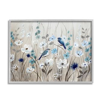 Stupell Home Decor Birds & Flowers Wall Art - Gray Frame