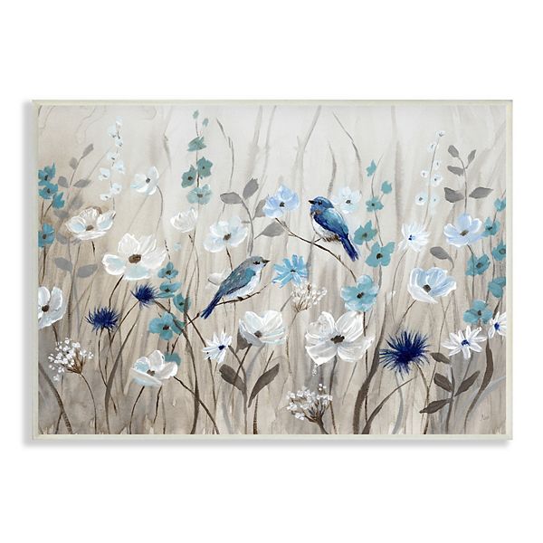 Stupell Home Decor Abstract Bird Flowers Plaque Wall Art
