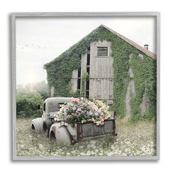 Stupell Home Decor Green Barn Truck Framed Wall Art