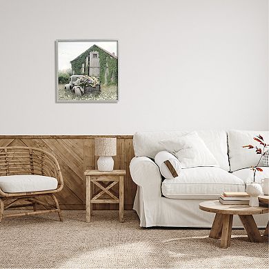 Stupell Home Decor Green Barn Truck Framed Wall Art