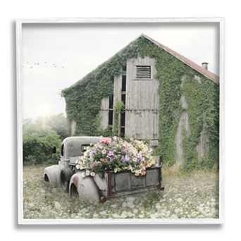 Stupell Home Decor Green Barn Truck Framed Wall Art