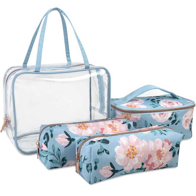 Emma & Chloe 4-Piece Travel Tote Set, Blue