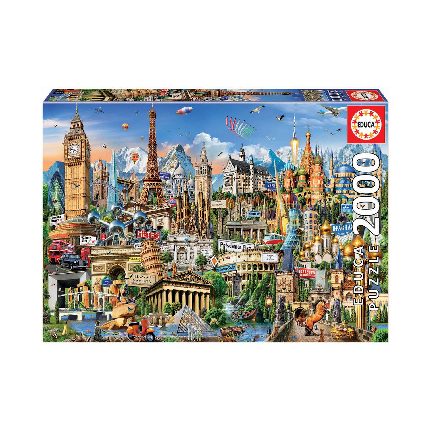 EDUCA Europe Landmarks 2000-<b>Piece</b> <b>Puzzle</b> educa <b>puzzle</b> world landmarks globe...