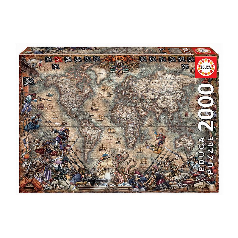 EDUCA Pirates Map 2000-Piece Puzzle, Multicolor