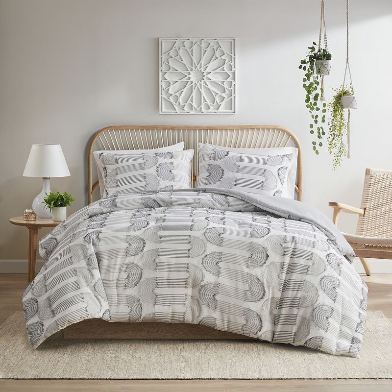Intelligent Design Nova Geometric Clip Jacquard Comforter Set with Sham, Gr
