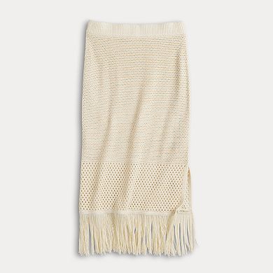 Women's INTEMPO Fringe Sweater Skirt