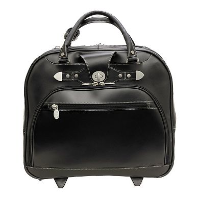 McKlein Redwood 15-Inch Leather Wheeled Briefcase