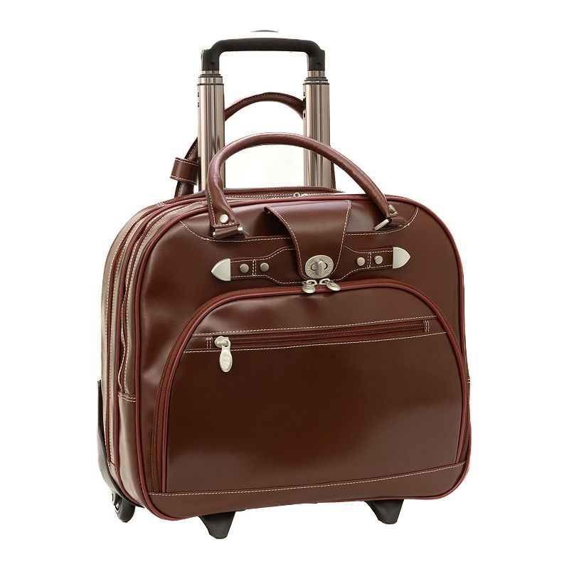 McKlein Redwood 15-Inch Leather Wheeled Briefcase, Size: 15 CARRYON