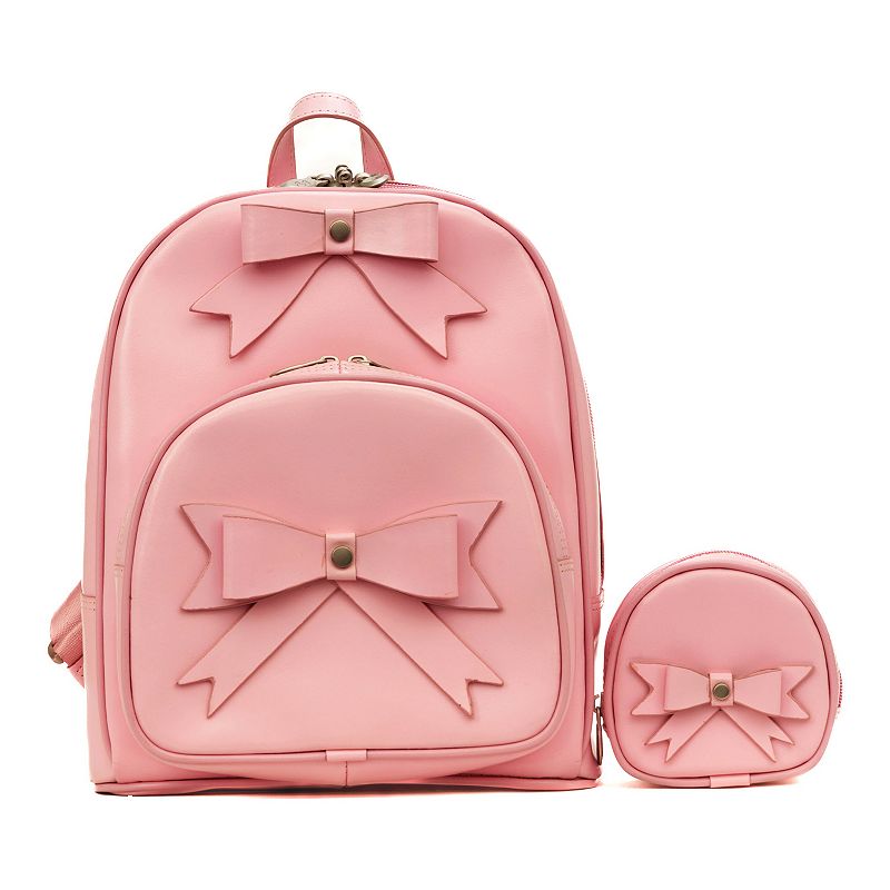 McKlein Arches Leather Bow Backpack, Pink