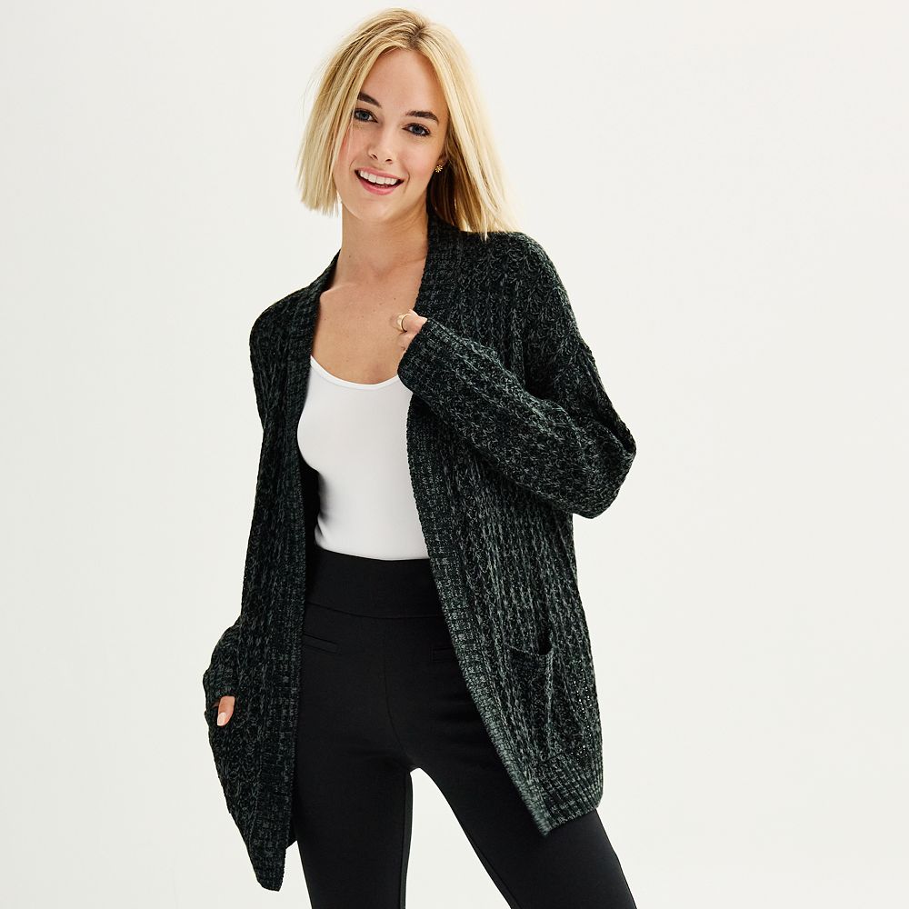 Juniors' SO® Open Front Cardigan