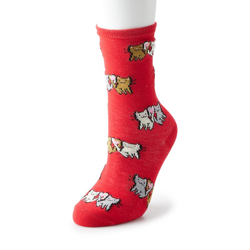 Womens Valentines Day Socks, Size: 9-11, Red
