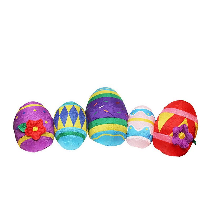 Northlight Pre-Lit Inflatable Easter Eggs Outdoor Floor Decor, Multicolor,