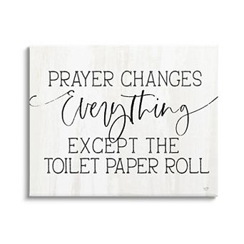 Stupell Home Decor Prayer Toilet Paper Canvas Wall Art