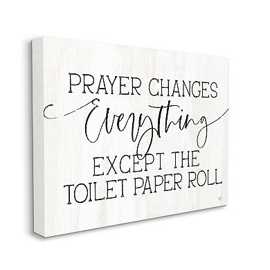 Stupell Home Decor Prayer Toilet Paper Canvas Wall Art