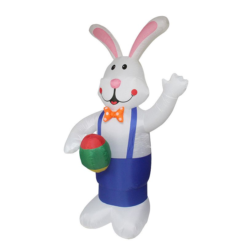 Northlight Pre-Lit Inflatable Standing Easter Bunny & Egg Outdoor Floor De