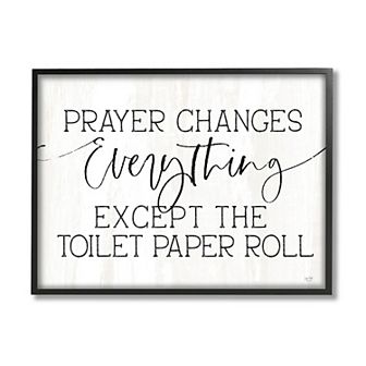 Stupell Home Decor Prayer Toilet Paper Framed Wall Art