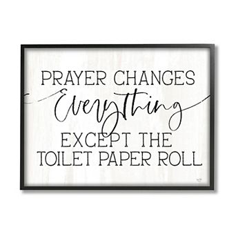 Stupell Home Decor Prayer Toilet Paper Framed Wall Art