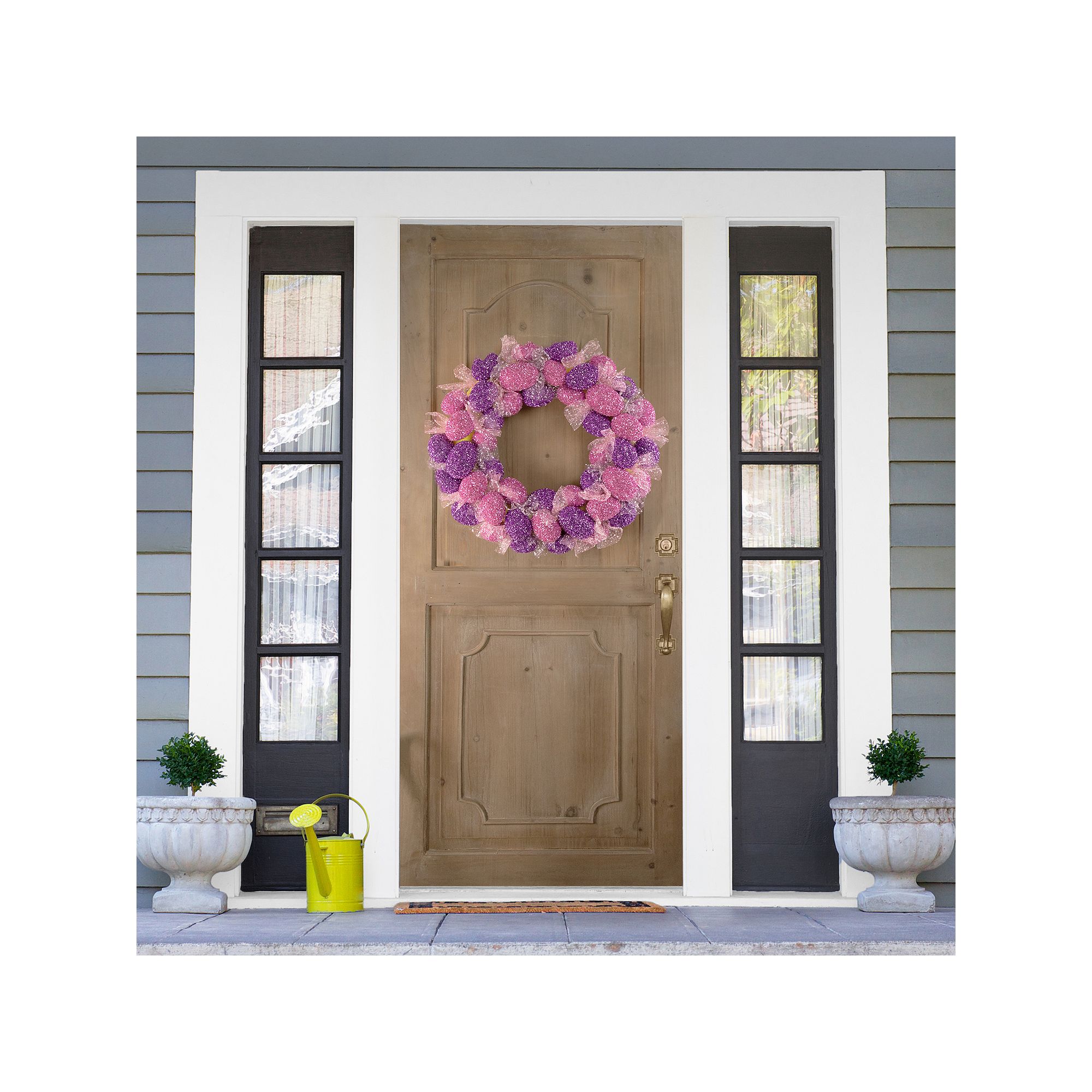Northlight Glittered Easter Egg Wreath, Pink