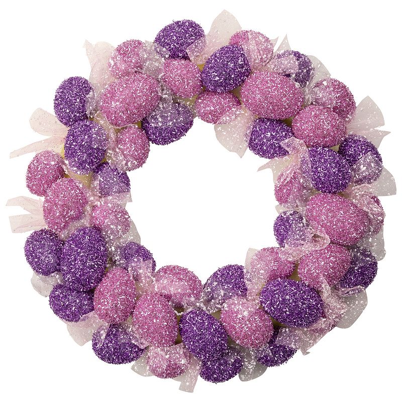 51741897 Northlight Glittered Easter Egg Wreath, Pink, 20 sku 51741897