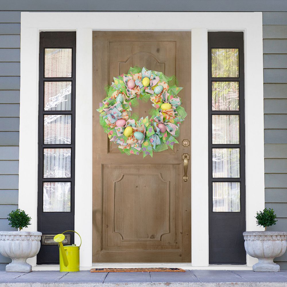 Northlight Pastel Easter Egg & Ribbons Artificial Wreath