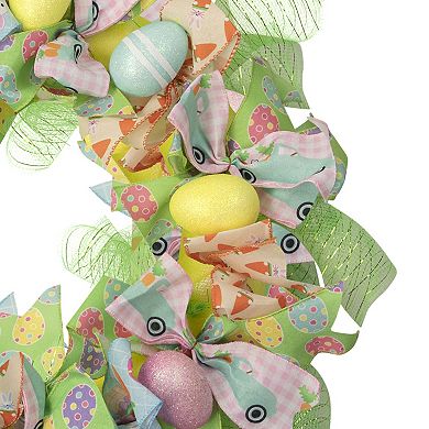 Northlight Pastel Easter Egg & Ribbons Artificial Wreath 