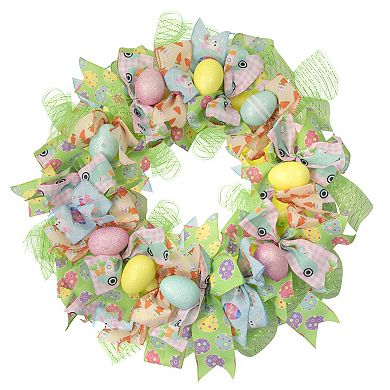 Northlight Pastel Easter Egg & Ribbons Artificial Wreath