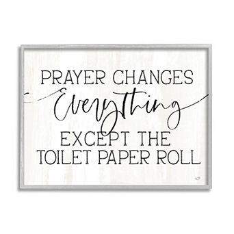 Stupell Home Decor Prayer Toilet Paper Roll Framed Wall Art