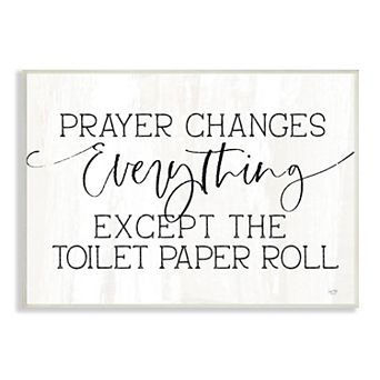 Stupell Home Decor Prayer Toilet Paper Roll Plaque Wall Art