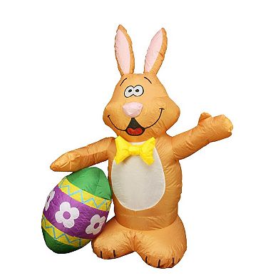 Northlight Pre-Lit Inflatable Easter Bunny & Egg Outdoor Floor Decor