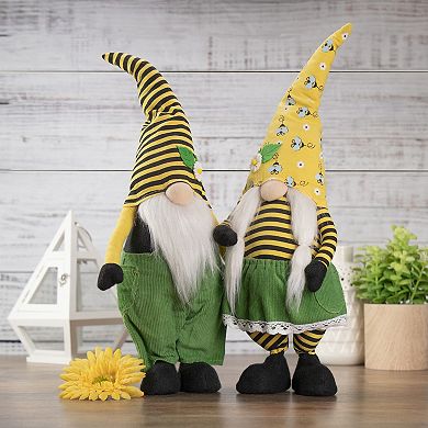 Northlight Striped Bee Springtime Gnome Floor Decor 2-piece Set