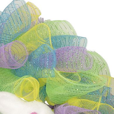 Northlight Colorful Mesh Ribbon Easter Bunny Wreath