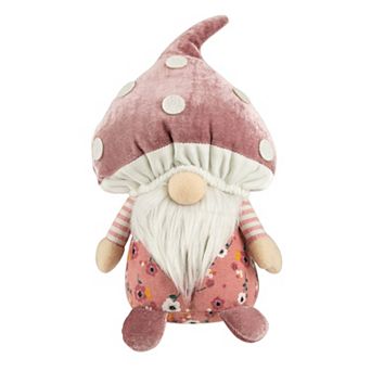 Northlight Pink Floral Mushroom Gnome Table Decor