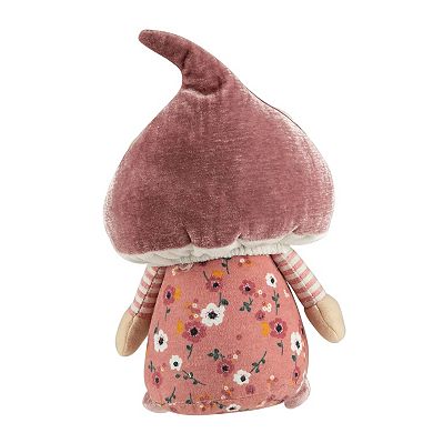 Northlight Pink Floral Mushroom Gnome Table Decor