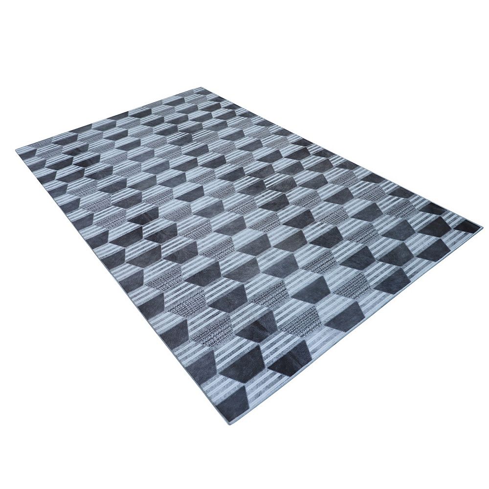 Walk on Me Faux Cowhide Digital Printed Patchwork Honeycomb Matrix ...