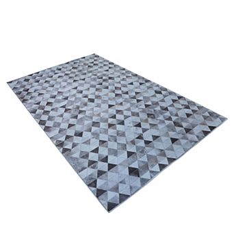 Walk on Me Faux Cowhide Digital Printed Patchwork Diamonds in the Rough Indoor Area Rug