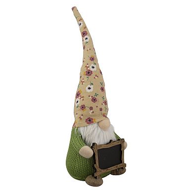 Northlight Yellow Floral Springtime Message Board Gnome Floor Decor