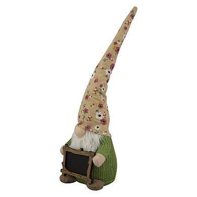 Northlight Yellow Floral Springtime Message Board Gnome Floor Decor