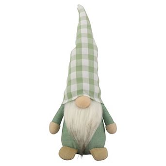 Northlight Green Plaid Spring Gnome Table Decor
