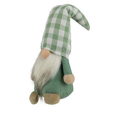 Northlight Green Plaid Spring Gnome Table Decor