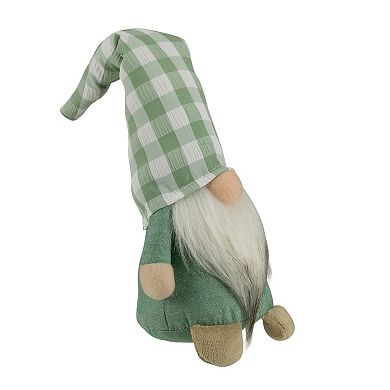 Northlight Green Plaid Spring Gnome Table Decor