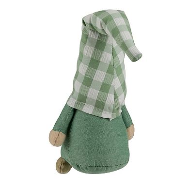 Northlight Green Plaid Spring Gnome Table Decor