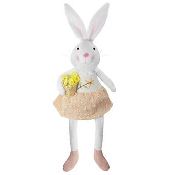 Northlight White & Pink Girl Bunny Rabbit Easter Table Decor