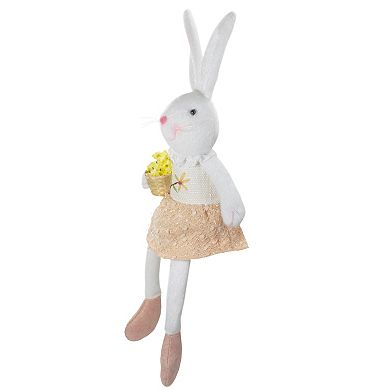 Northlight White & Pink Girl Bunny Rabbit Easter Table Decor