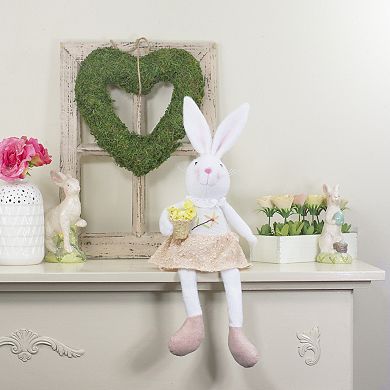 Northlight White & Pink Girl Bunny Rabbit Easter Table Decor