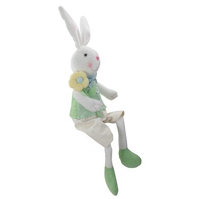 Northlight White & Green Boy Bunny Rabbit Easter Table Decor