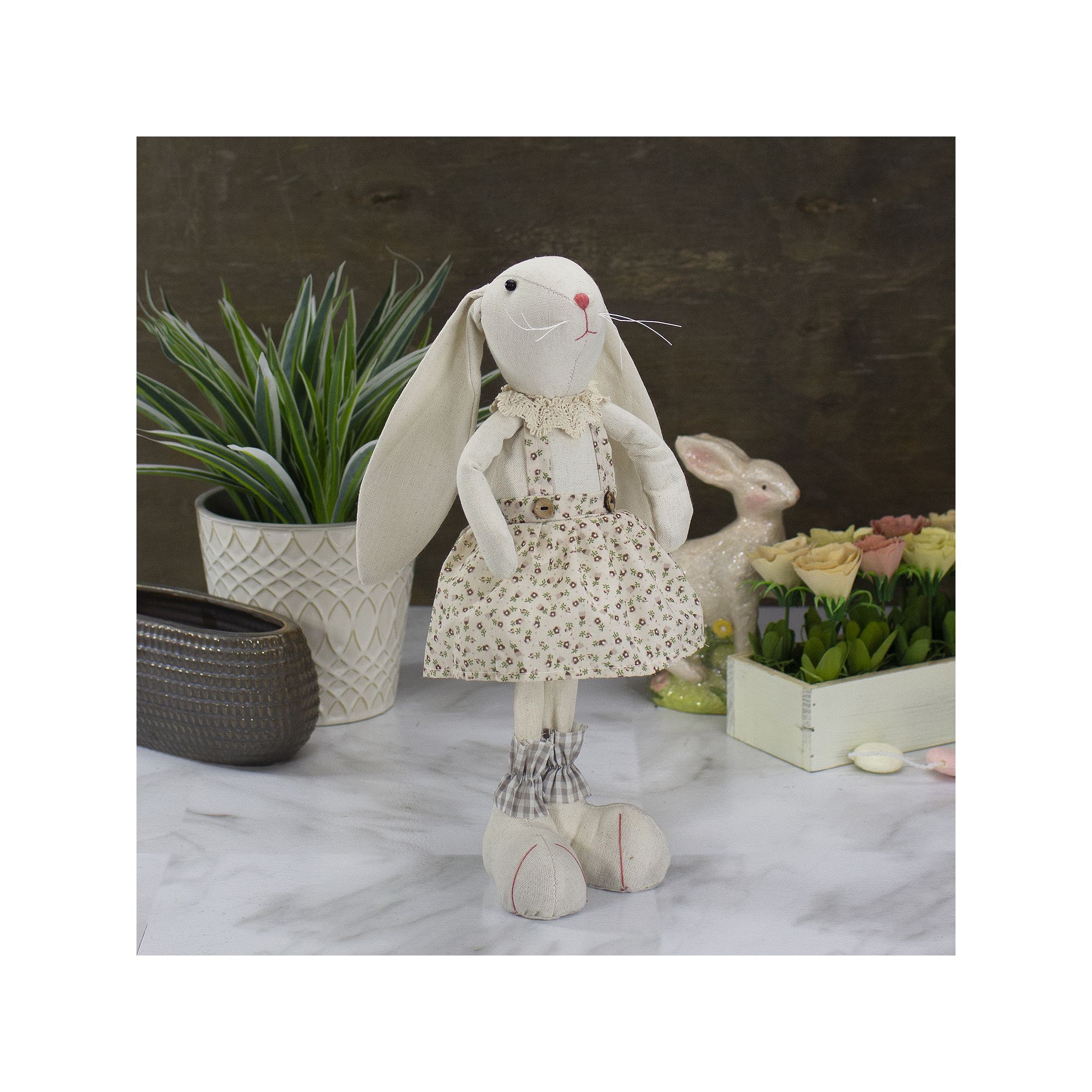Northlight Beige & Cream Standing Girl Easter Bunny Rabbit Table Decor, Ivo