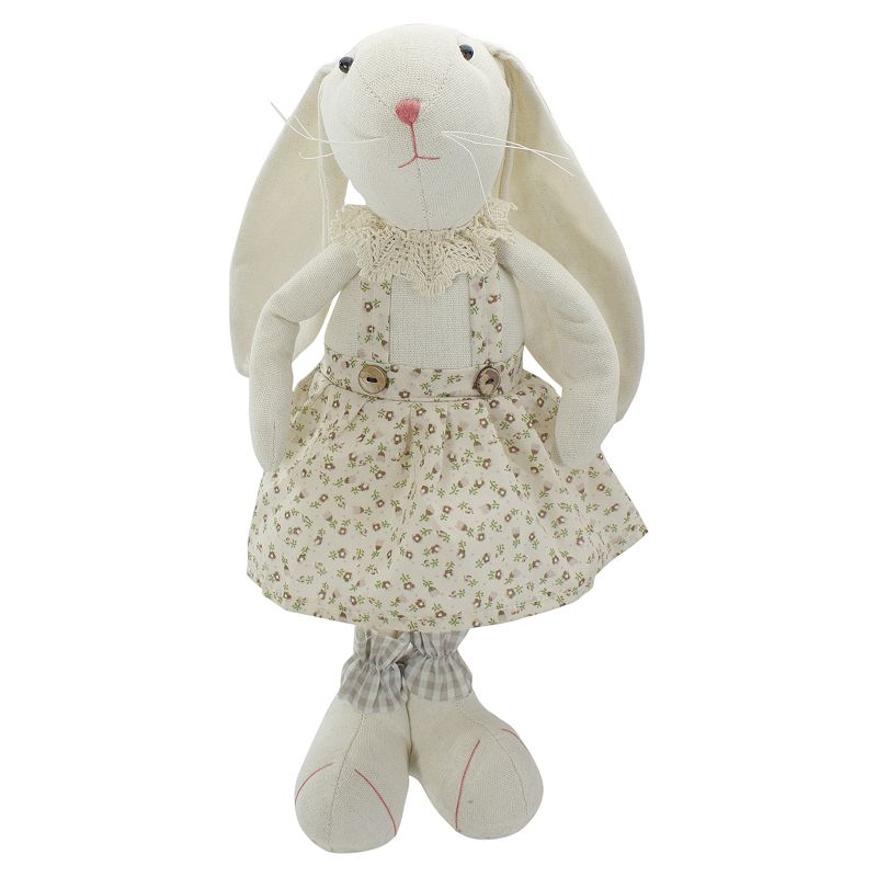 Northlight Beige & Cream Standing Girl Easter Bunny Rabbit Table Decor, Bei