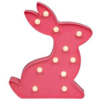 Northlight LED Pink Easter Bunny Marquee Wall Decor