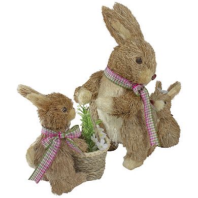 Northlight Sisal Mommy & Baby Bunnies Easter Table Decor